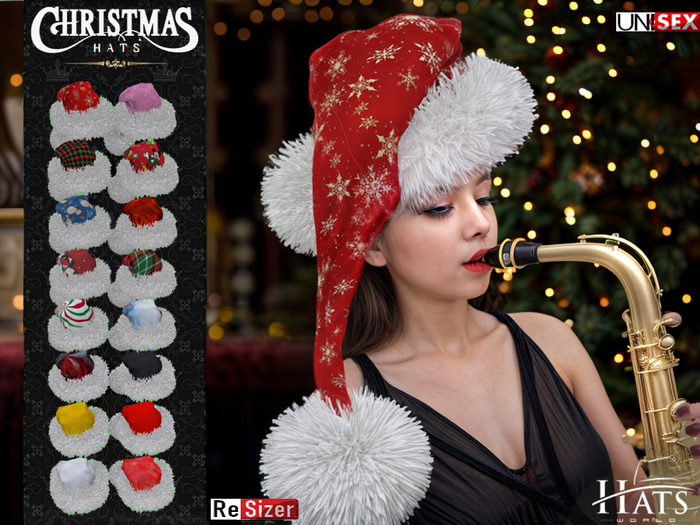 Second Life Marketplace - [HW] THE PREMIUM FESTIVE SANTA HATS