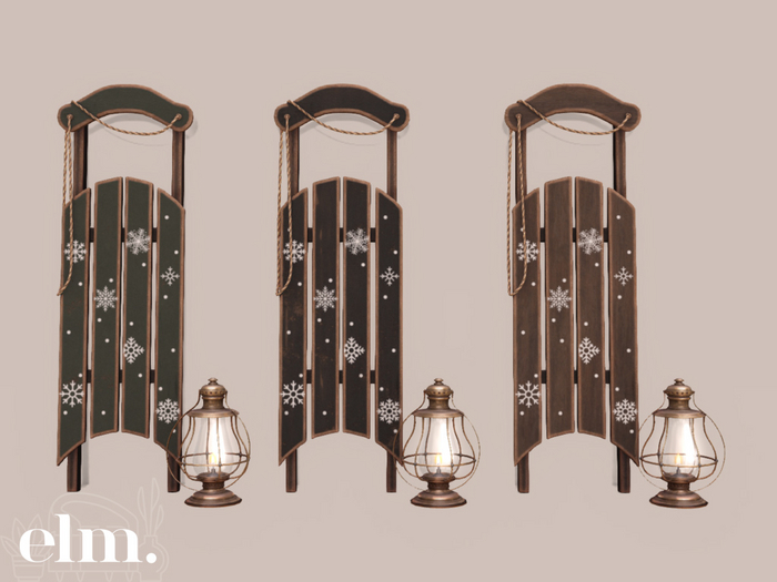 Elm. Carol Decor//Sled Decor