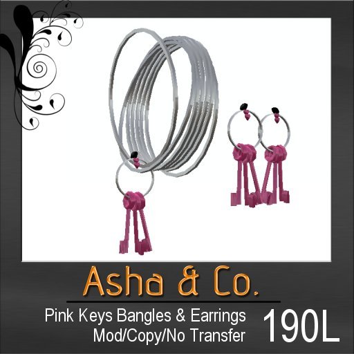 Pink Keys Bangles & Earrings - Asha & Co.