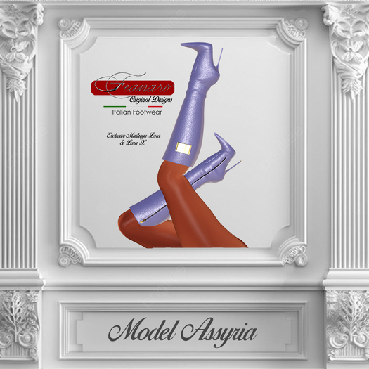 F Assyria Stiletto Boots Lilac Leather (Lara & LaraX)