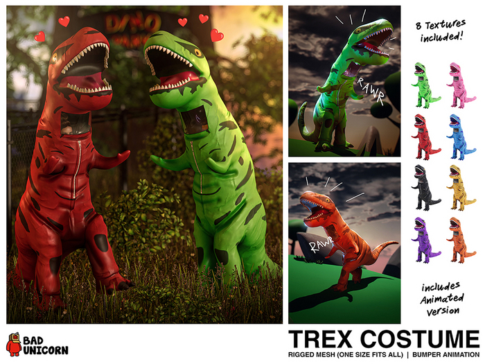 Trex Costume (Animated + Rigged)