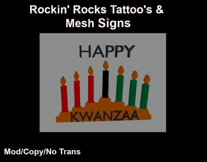 RRT Mesh Signs: Happy Kwanzaa