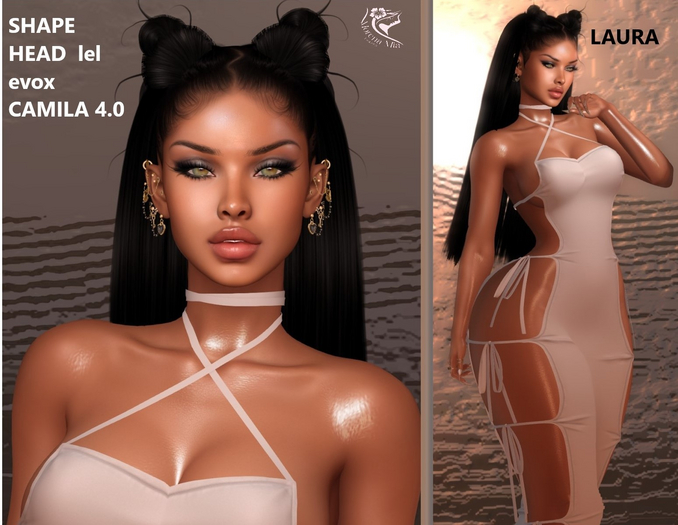  LAURA SHAPE HEAD EvoX  CAMILA  4.0 Lelutka (Maitreya,larax,legacy,,Reborn,Erika ,,Belleza Gen.X Curvy.Kupra