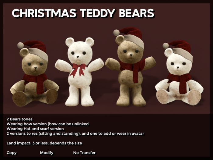 Saintstreet Christmas Teddy Bears unpacker (wear add me)
