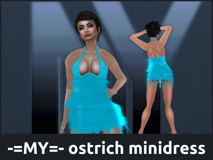 -=MY=- ostrich minidress (turquoise)