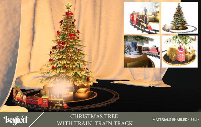 {Isafied} Christmas Tree with Train Track-Static