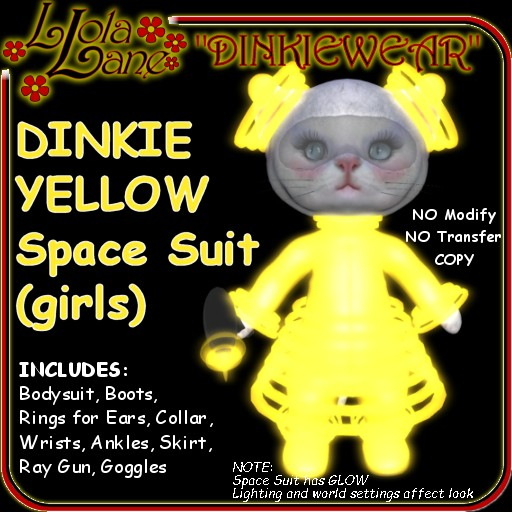 dinkie tiny DINKIEWEAR YELLOW SPACE SUIT (girls) wSKIRT