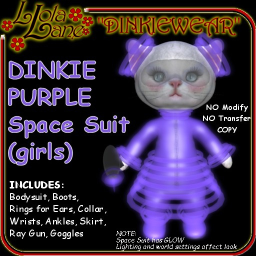 dinkie tiny DINKIEWEAR PURPLE SPACE SUIT (girls) wSKIRT