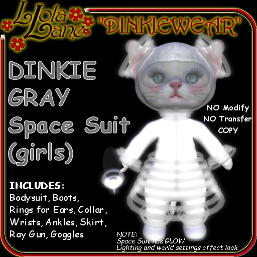 dinkie tiny DINKIEWEAR GRAY SPACE SUIT (girls) wSKIRT