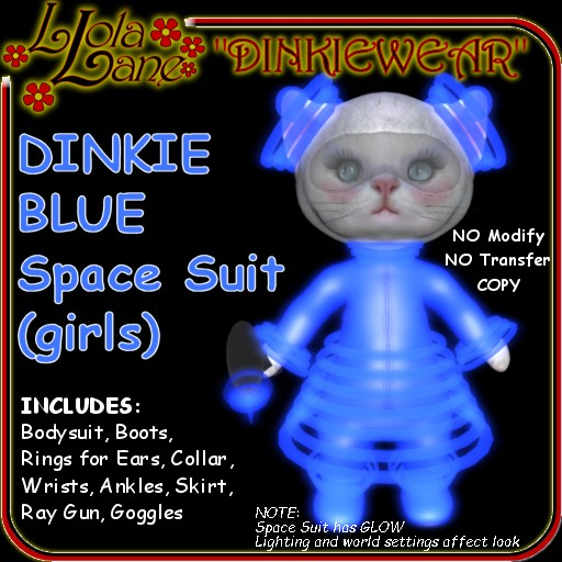 dinkie tiny DINKIEWEAR BLUE SPACE SUIT (girls) wSKIRT