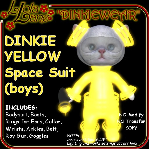 dinkie tiny DINKIEWEAR YELLOW SPACE SUIT (boys boy) wBELT