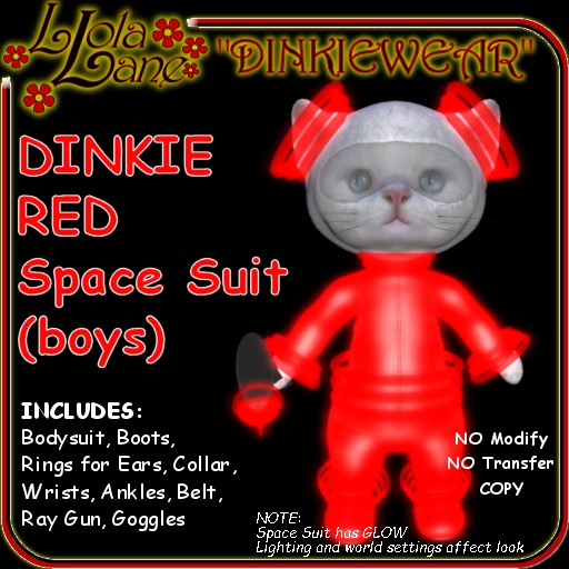 dinkie tiny DINKIEWEAR RED SPACE SUIT (boys boy) wBELT