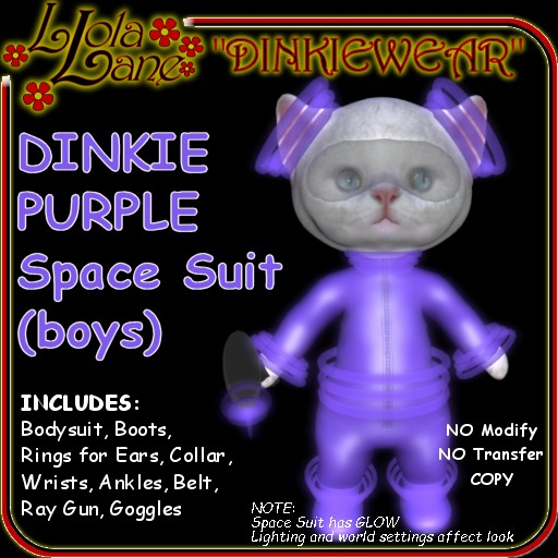 dinkie tiny DINKIEWEAR PURPLE SPACE SUIT (boys boy) wBELT