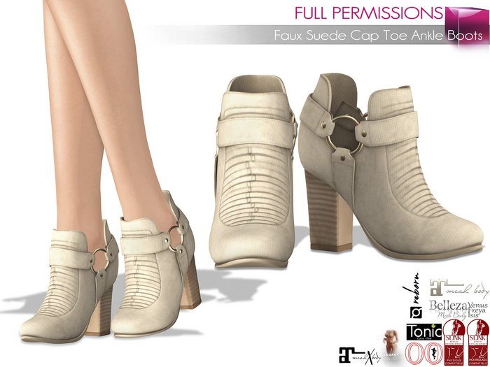 Full Perm Female Faux Suede Cap Toe Ankle Boots For Legacy Maitreya 5.3 LaraX Slink Belleza Tonic Ocacin Ebody Reborn
