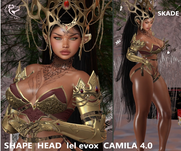  SKADE  SHAPE HEAD EvoX  CAMILA  4.0 Lelutka (Maitreya,larax,legacy,,Reborn,Erika ,,Belleza Gen.X Curvy.Kupra