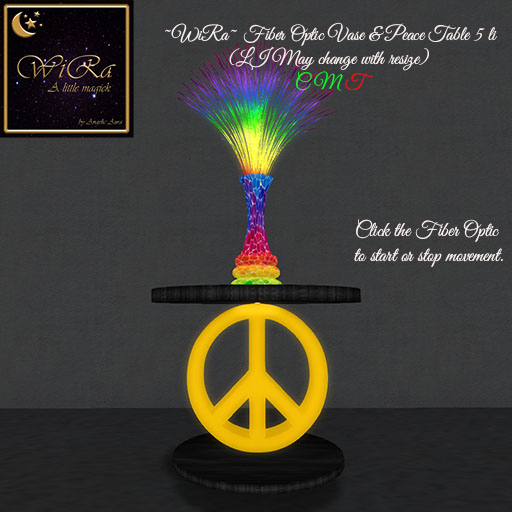 ~WiRa~ Fiber Optics Vase & Peace Table (BOX)