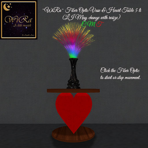 ~WiRa~ Fiber Optics Vase & Heart Table (BOX)