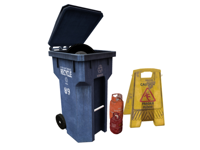 HIDEKI -  Trash Can & Sign