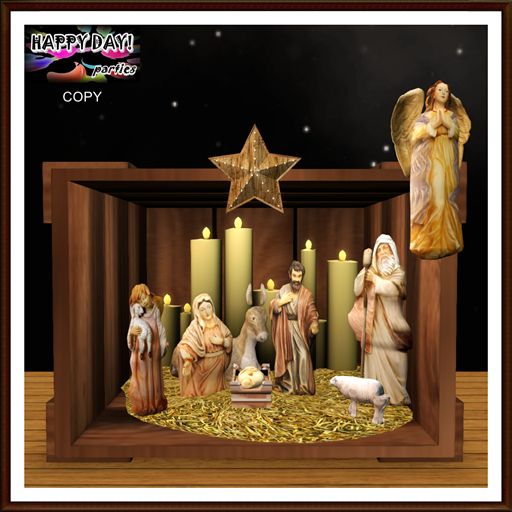 Christmas - New Crate with Nativity and Candles