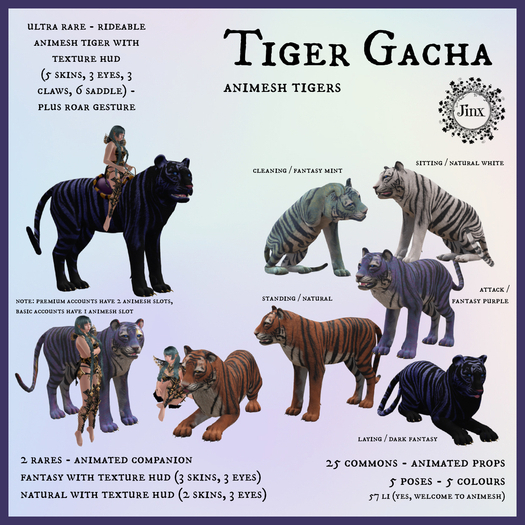 Jinx : Tiger Gacha - Fantasy Mint Standing - REZZ to Unpack