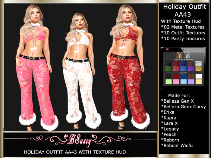 *BSASSY* HOLIDAY SPECIAL 99L AA43 HOLIDAY OUTFIT WITH TEXTURE HUD