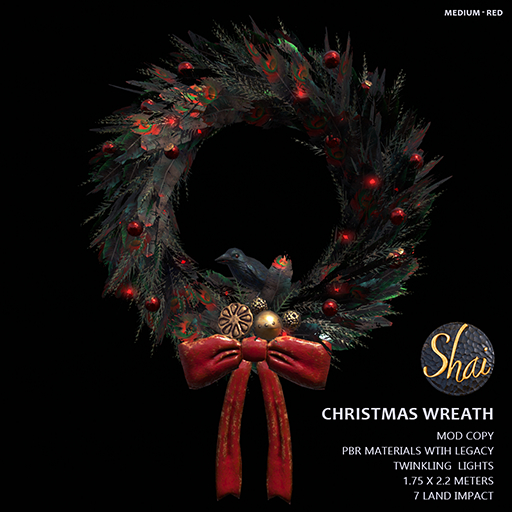 *Shai* Christmas Wreath - Medium Red