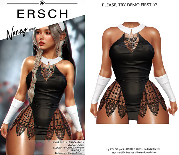 ERSCH - Nancy dress -black-