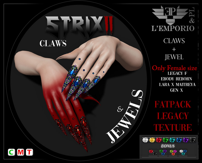 FATPACK  L'Emporio&PL::*Strix II*::Claws+Jewels  Legacy texture