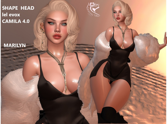 MARILYN  SHAPE HEAD EvoX  CAMILA  4.0 Lelutka (Maitreya,larax,legacy,,Reborn,Erika ,,Belleza Gen.X Curvy.Kupra