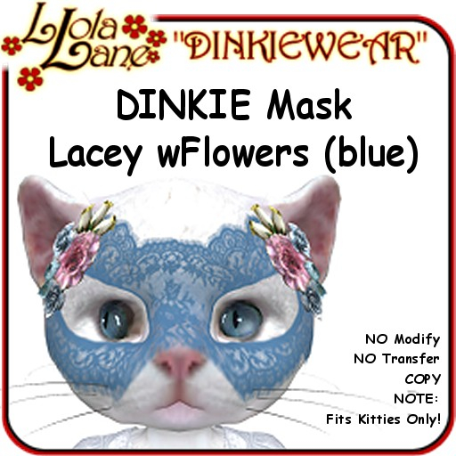 dinkie tiny DINKIEWEAR blue Lacey wFlowers Mask