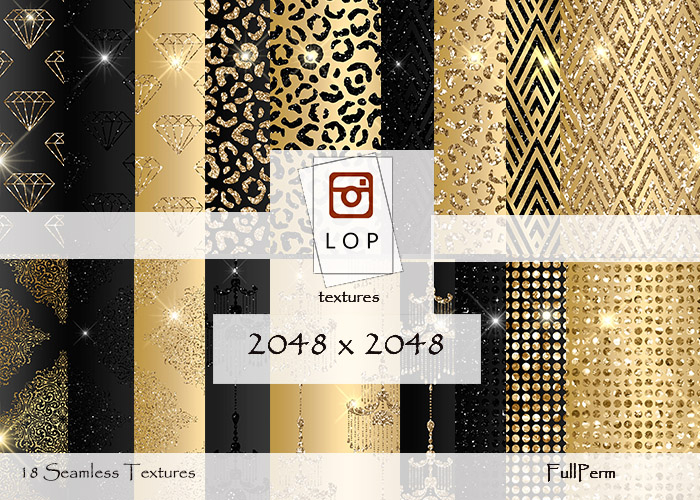 TEXTURE FULLPERM BLACK AND GOLD 