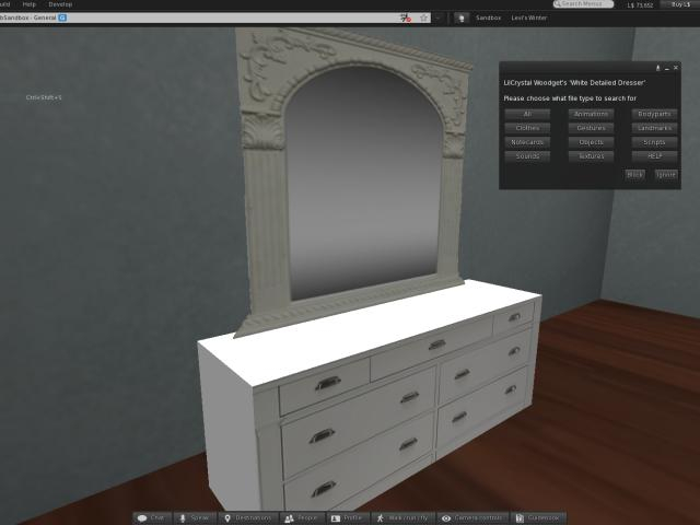 White Detailed Dresser / Boxed