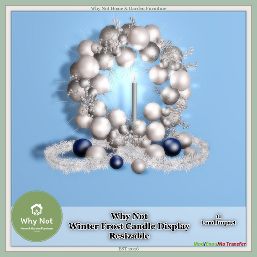 Why Not - Winter Frost Candle Display-Boxed