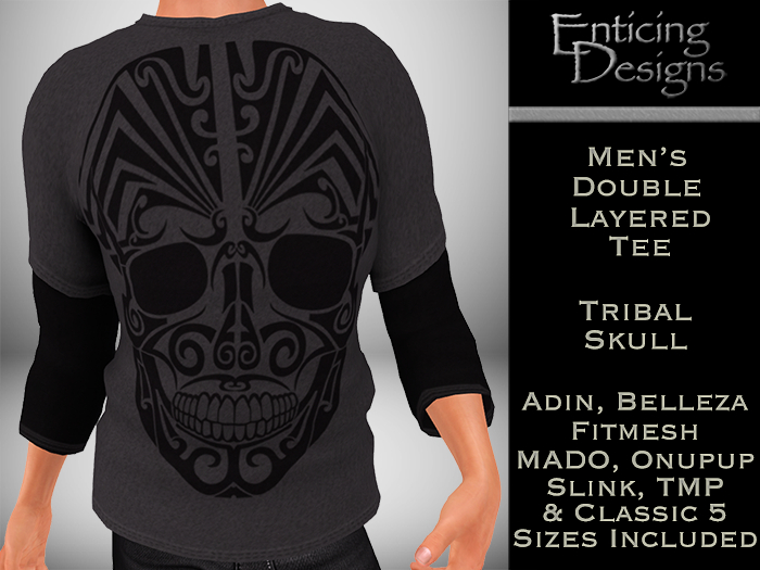 *ED Double Tees Skulls - Tribal