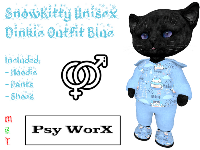 >PsyWorX< SnowKitty Unisex Dinkie Outfit Blue