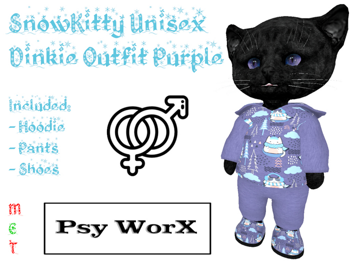 >PsyWorX< SnowKitty Unisex Dinkie Outfit Purple