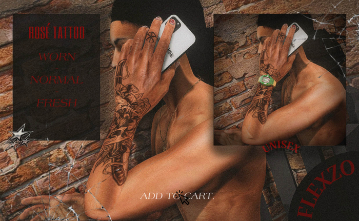 Flexzo Exclusive // "ROSE" TATTOO *UNISEX*