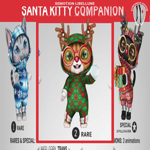 SEmotion Libellune Santa Kitty Companion RARE 02
