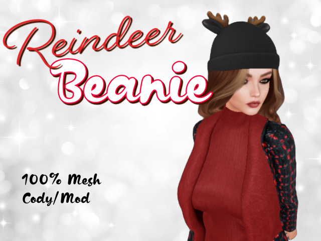 [FR] Reindeer Beanie - Black
