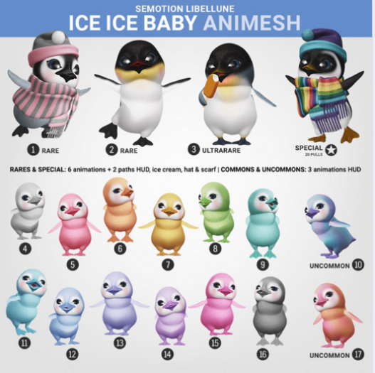 SEmotion Libellune Ice Ice Baby Animesh #2 RARE
