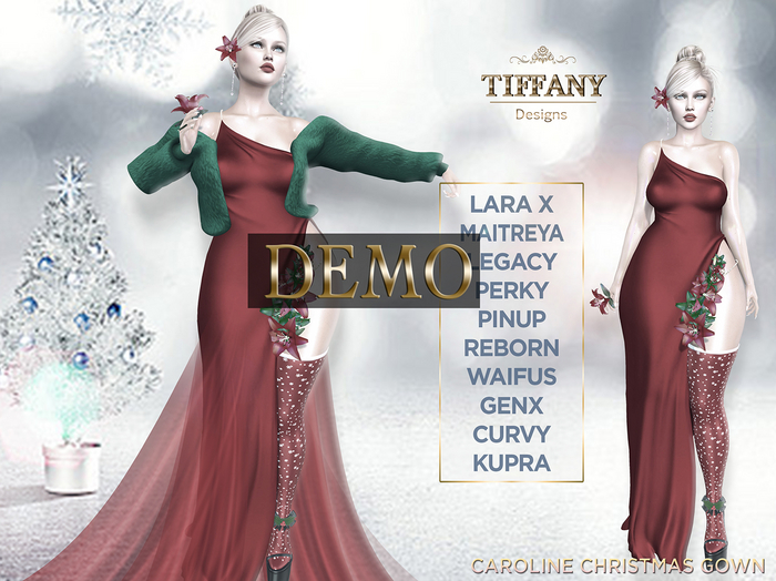 ::TD:: Caroline Christmas Gown [Mesh] DEMO + Lara X