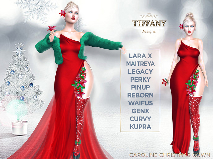 ::TD:: Caroline Christmas Gown [Mesh] + Lara X