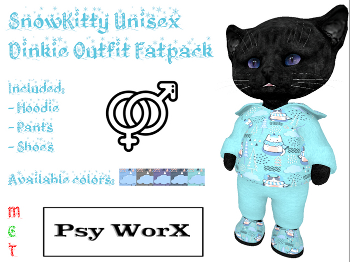 >PsyWorX SnowKitty Unisex Dinkie Outfit FATPACK