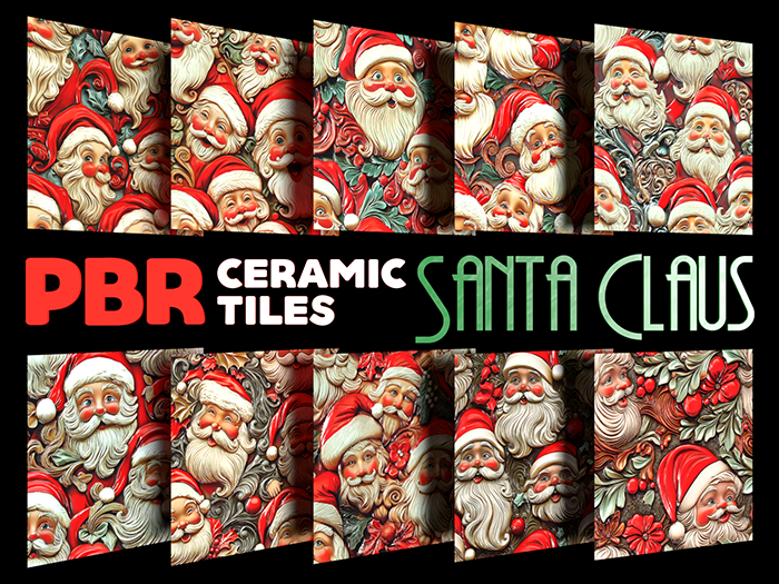 EA Design ♦ PBR - Ceramic Tiles - Santa Claus - Set 01