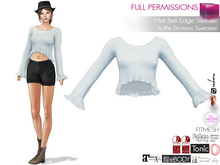 Full Perm Female Bell Edge Sleeves Ruffle Bottom Sweater Top Slink Maitreya 5.3 LaraX Belleza Ebody Reborn Legacy