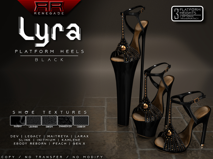 [Renegade] Lyra Platform Heels - Black
