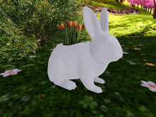 White Marble Bunny with Tulips in red/yellow - NEW  2025