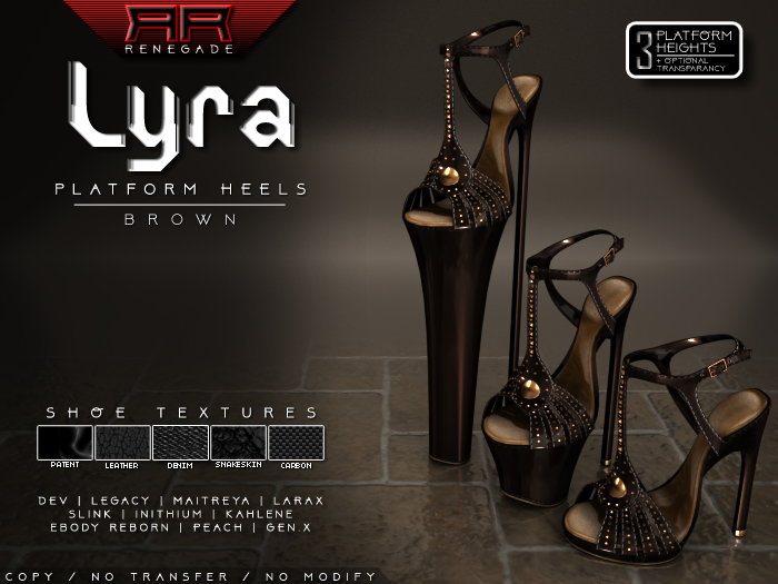 [Renegade] Lyra Platform Heels - Brown