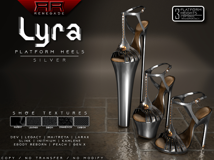 [Renegade] Lyra Platform Heels - Silver