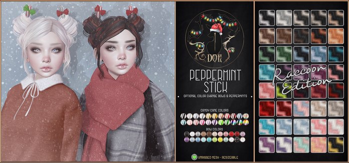 . Doe . Peppermint Sticks . Raccoon . 